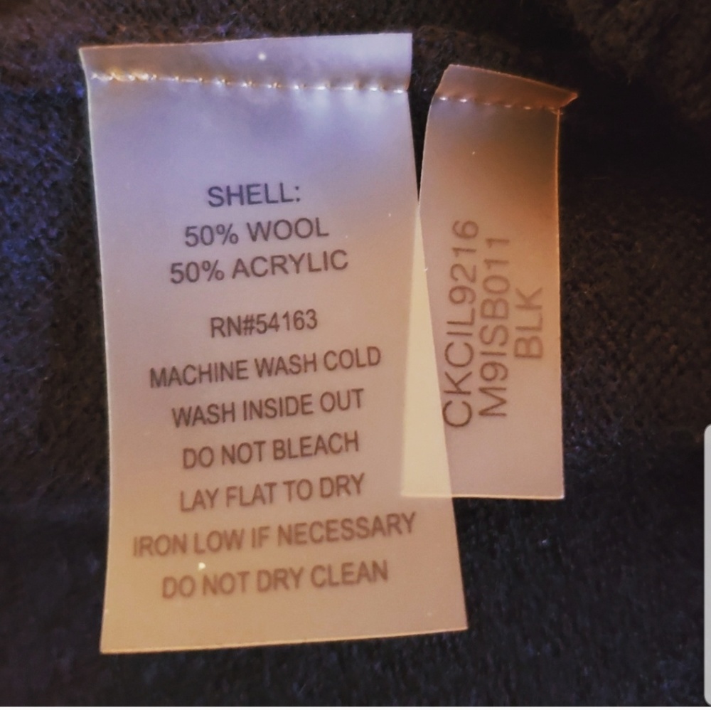 🍉 Calvin Klein Black Sparkle Wool Sweater - Picture 4 of 4